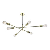 Dar Lighting  Alana 6 Light Pendant Polished Gold